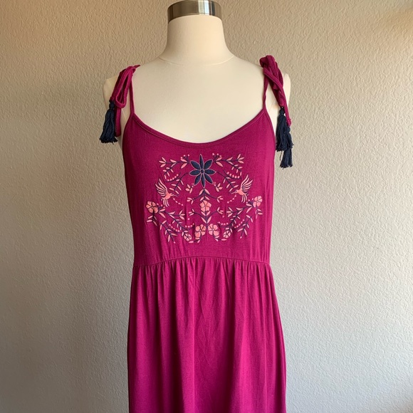 🍓NWOT  Rayon Plum Pink Summer unique Dress - Picture 3 of 9
